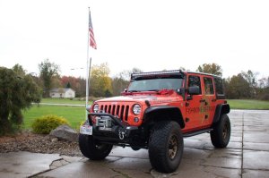Jeep Wrangler Jack Mount - Hood - Fishbone Offroad - Hood Mounted Hi-Lift - Black textured powder coat - `07-`18
